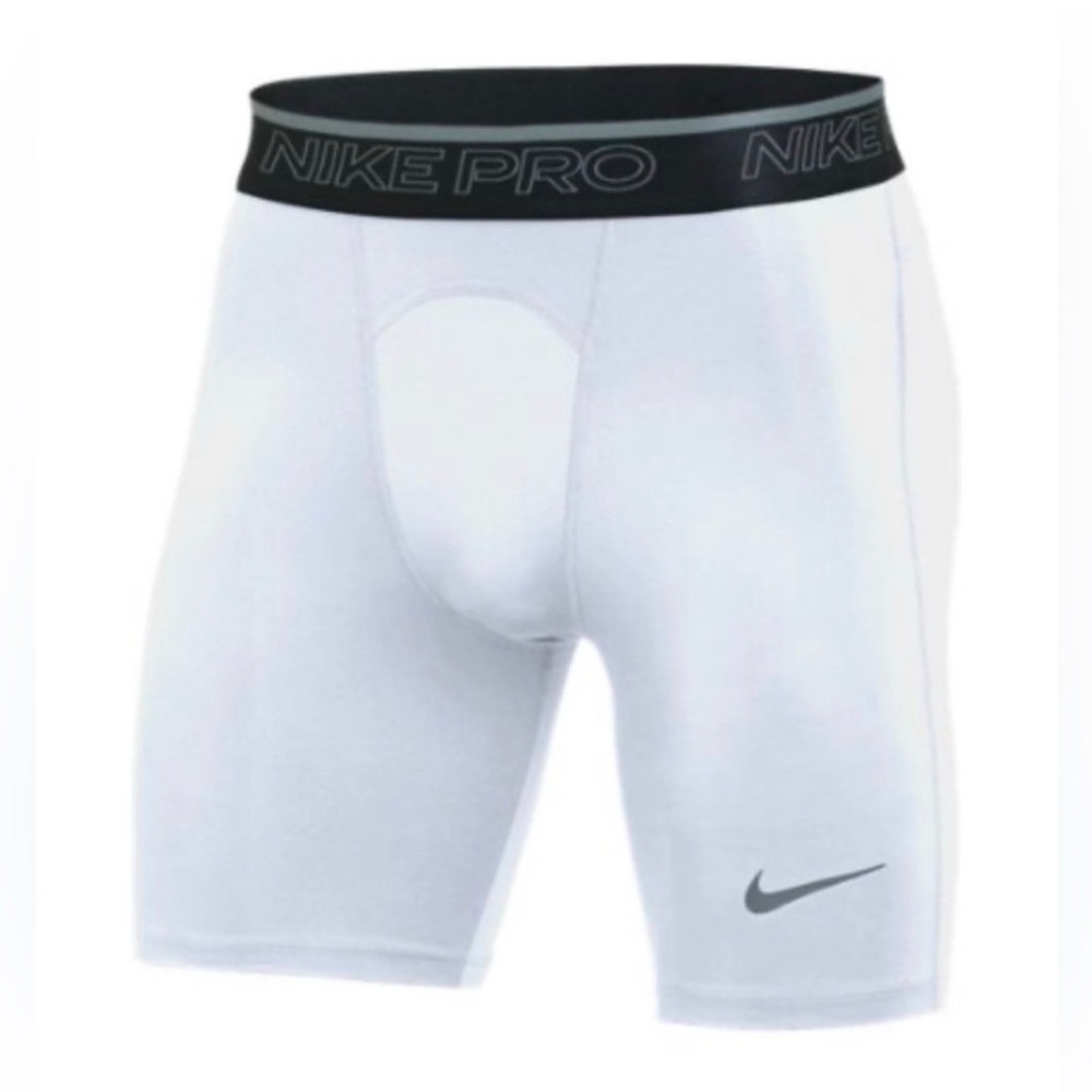 Nike White Pro Training Compression Bike Shorts Size XL